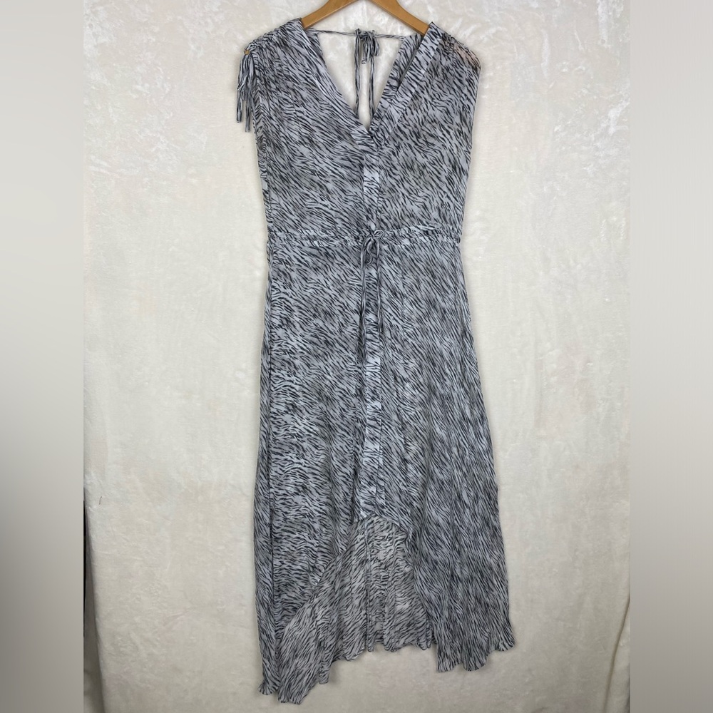 AllSaints Kamila Zed Animal Print Coverup Dress Womans Small Sheer